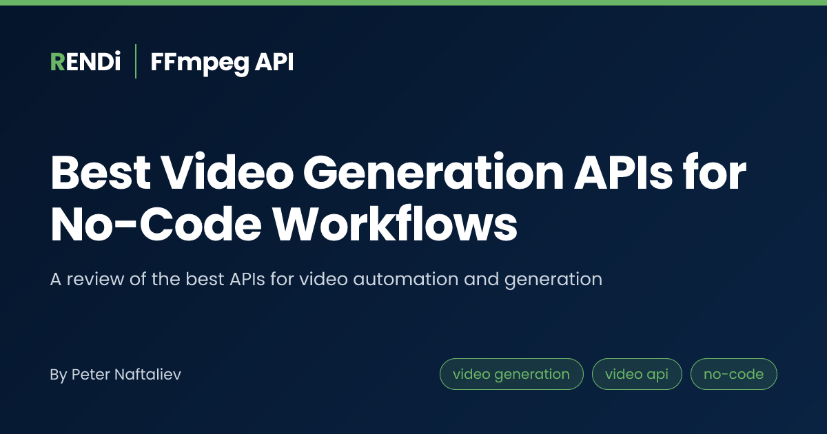 Best Video Generation APIs | Rendi - FFmpeg API